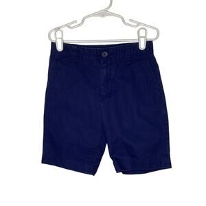 Crown & Ivy Navy Blue Flat Front Chino Shorts Uniform Boys 6